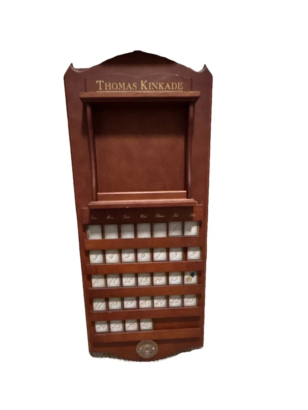 Antique VTG Thomas Kinkade Wooden Perpetual Calendar GrannyCore CottageCore